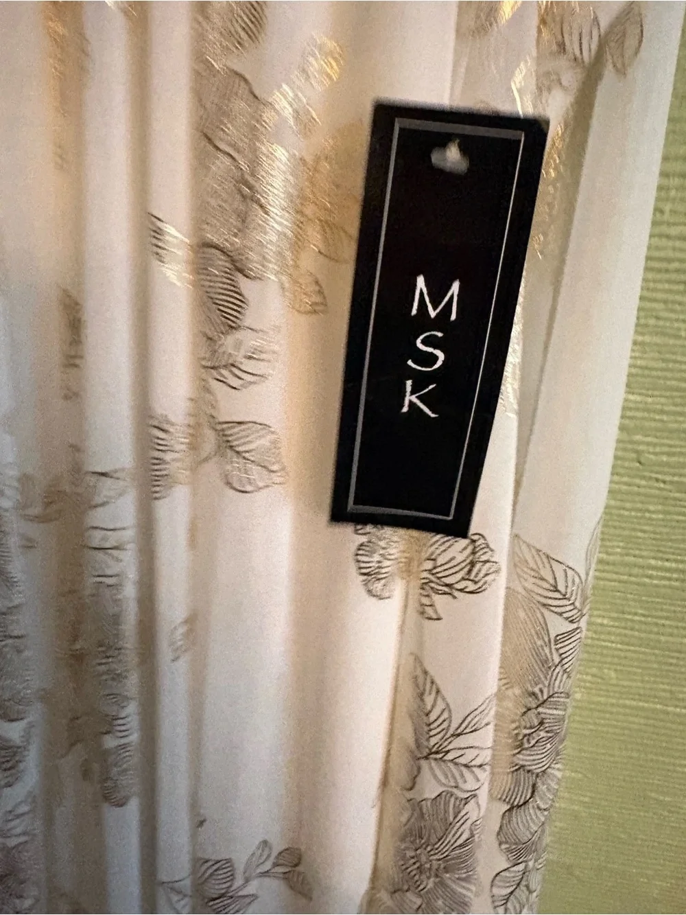 MSK White Halter Camisole with Gold Floral Foil